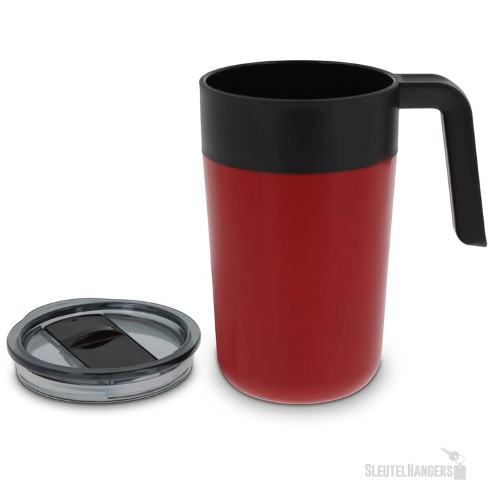 Dubbelwandige koffie mok 400ml donker rood 400 ml