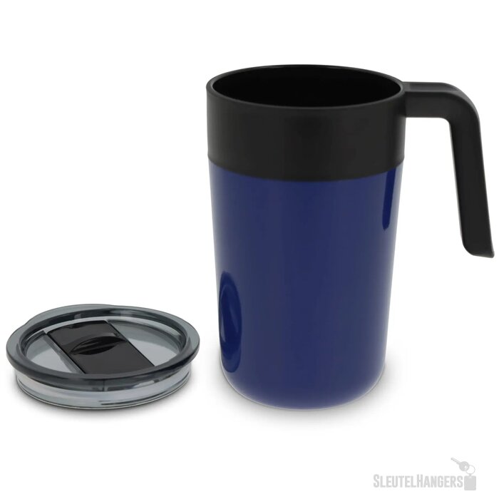 Dubbelwandige koffie mok 400ml donker blauw 400 ml