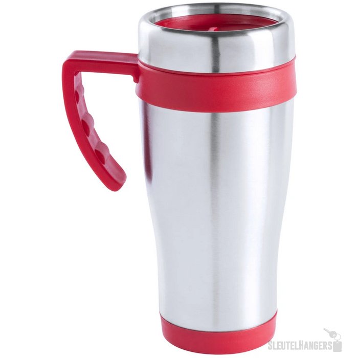 Thermosbeker met gekleurd oor (450 ml) Rood