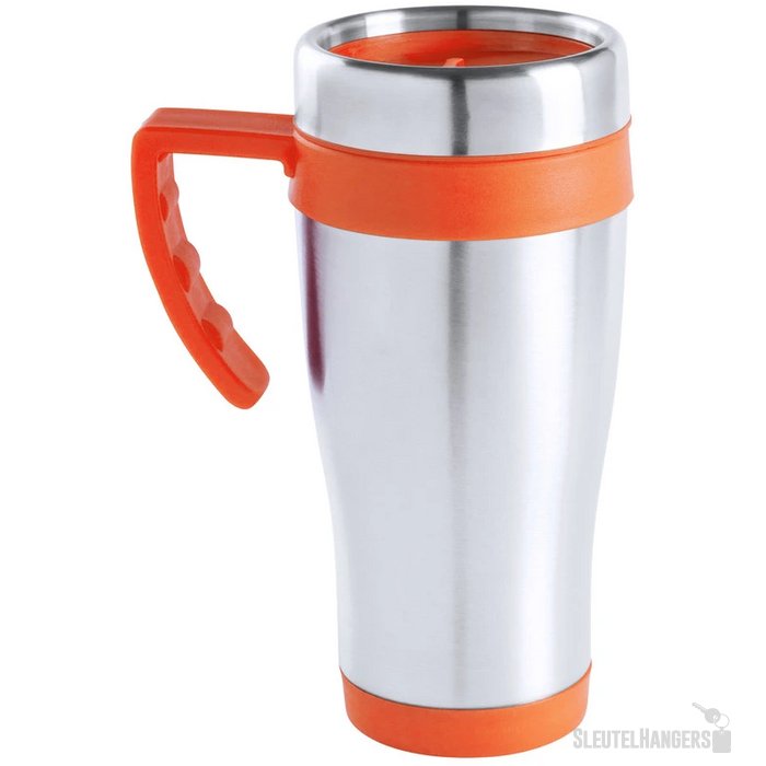 Thermosbeker met gekleurd oor (450 ml) Oranje