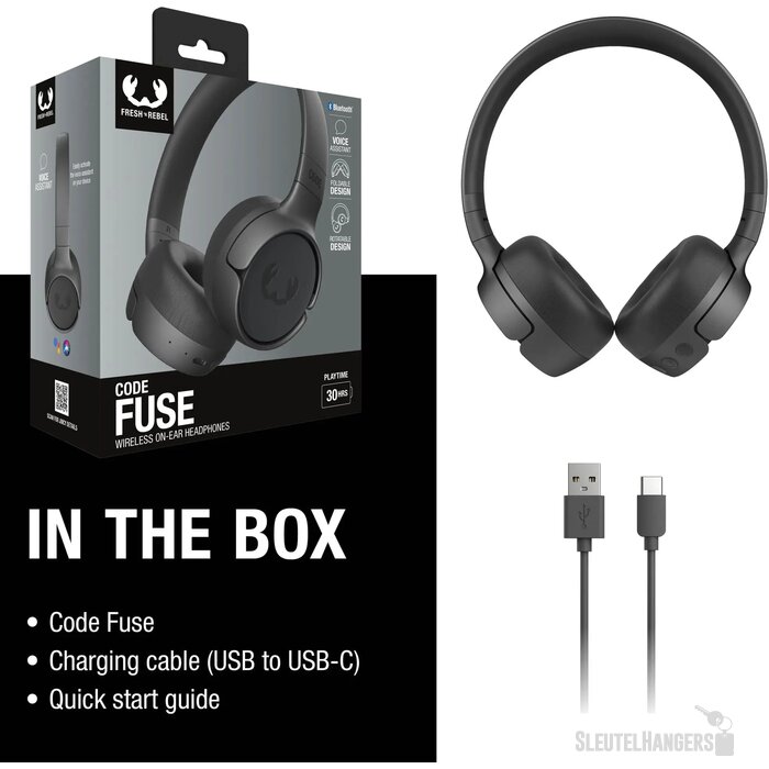 Code Fuse-Wireless on-ear headphone Donkergrijs