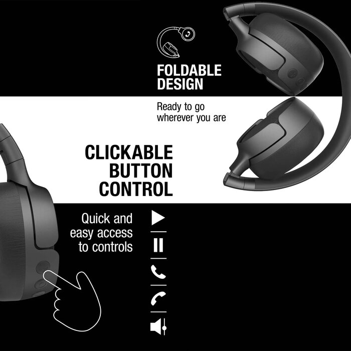 Code Fuse-Wireless on-ear headphone Donkergrijs