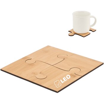 Set van 4 puzzel onderzetters Bruin Set van 4 puzzel onderzetters Bruin