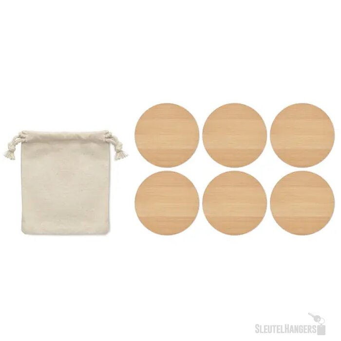 Set van 6 bamboe onderzetters Bayin set hout