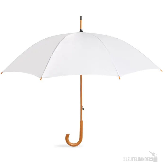 Paraplu met houten handvat Cumuli wit