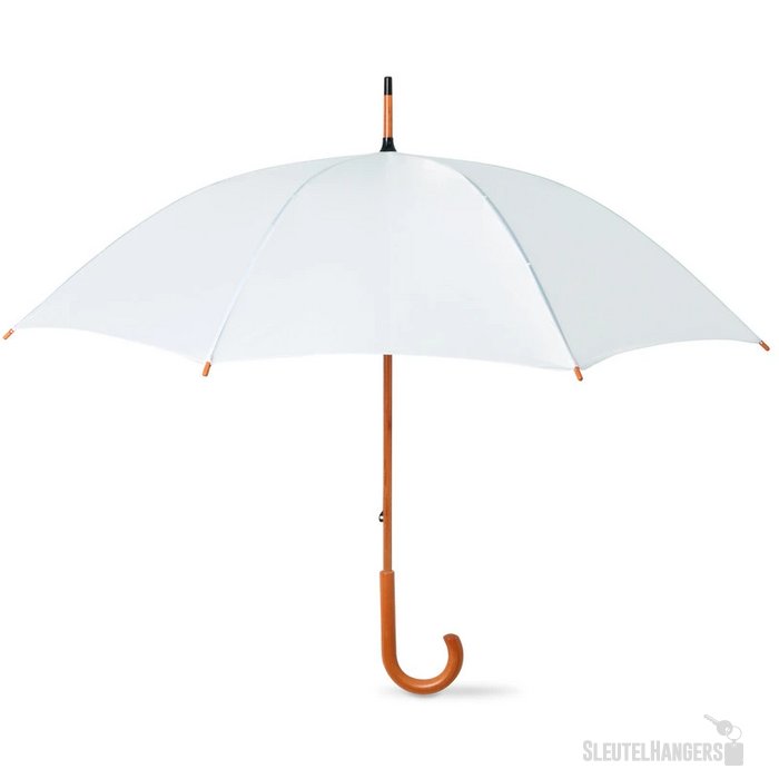 Paraplu met houten handvat Cala wit