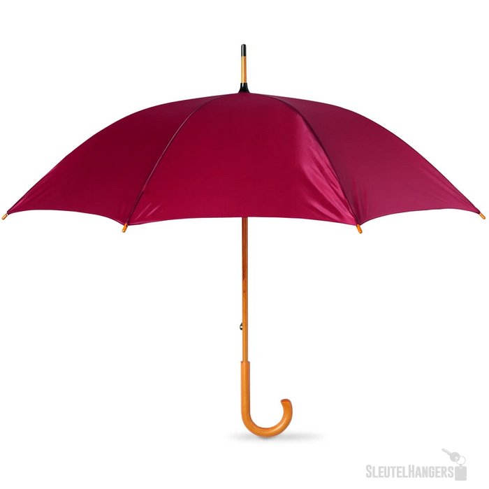 Paraplu met houten handvat Cala bordeaux