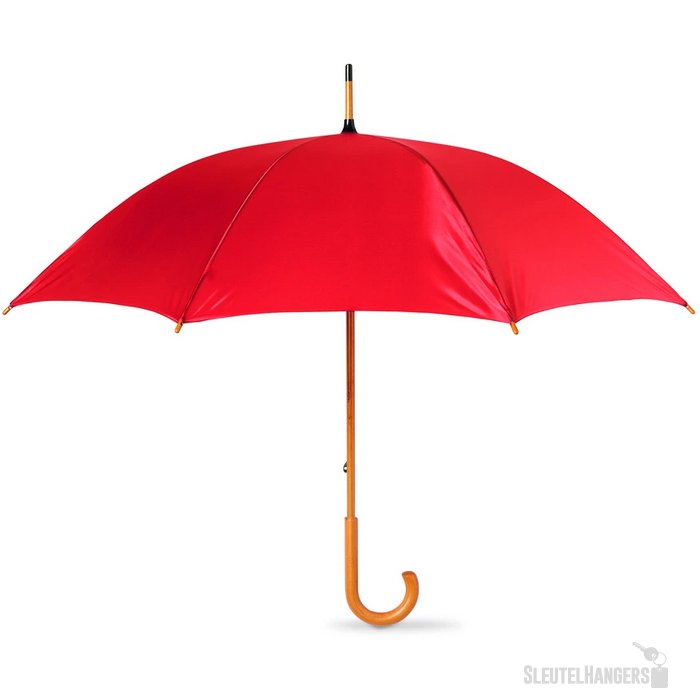 Paraplu met houten handvat Cala rood