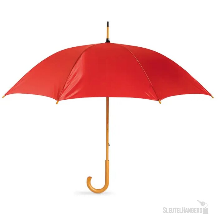 Paraplu met houten handvat Cala rood