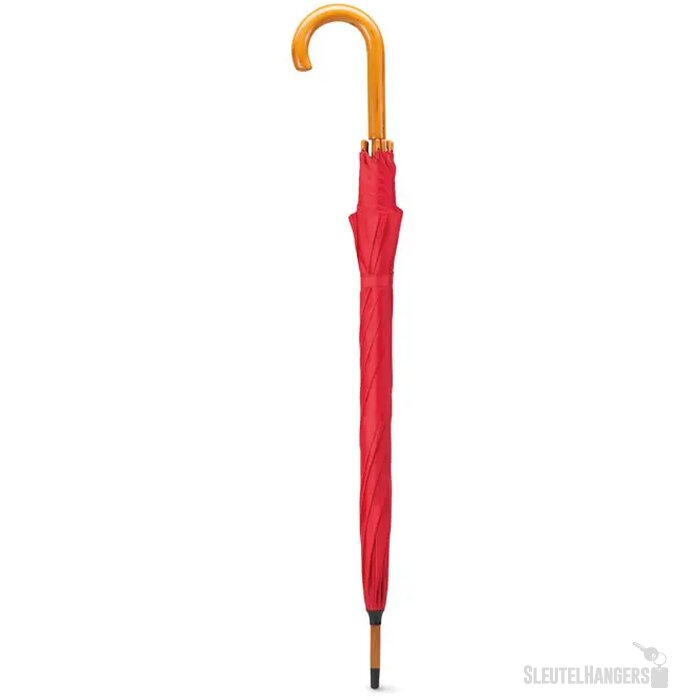 Paraplu met houten handvat Cala rood