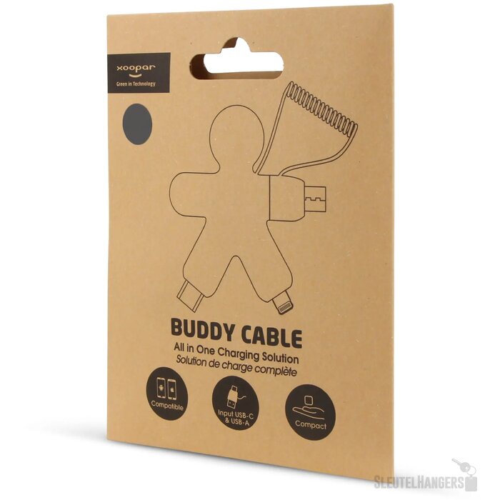 2064 | Xoopar Buddy Eco GRS Charging Cable zwart