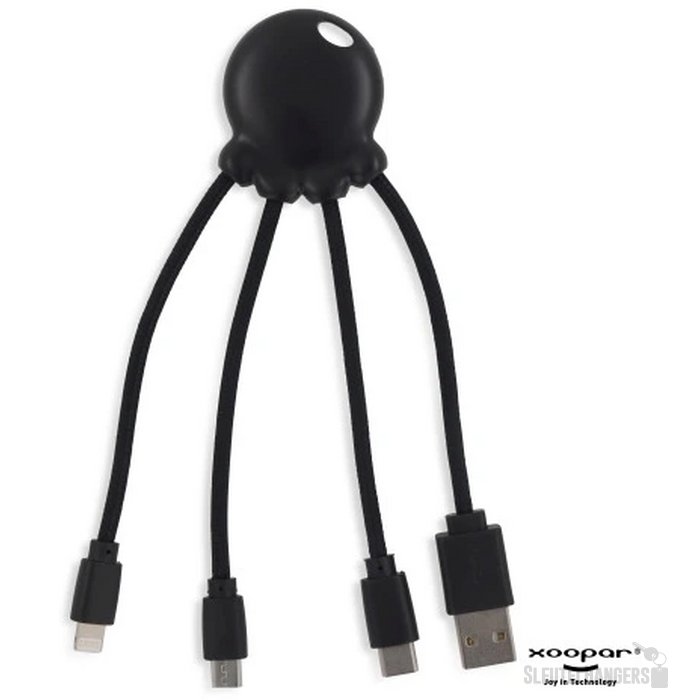 2087 | Xoopar Eco Octopus Ocean GRS Charging cable zwart
