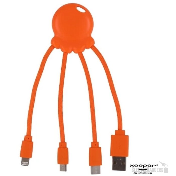 2087 | Xoopar Eco Octopus Ocean GRS Charging cable oranje
