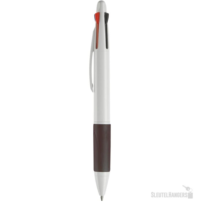Balpen 4 kleuren hardcolour wit / zwart