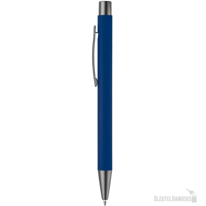 Balpen metaal New York rubberised donker blauw