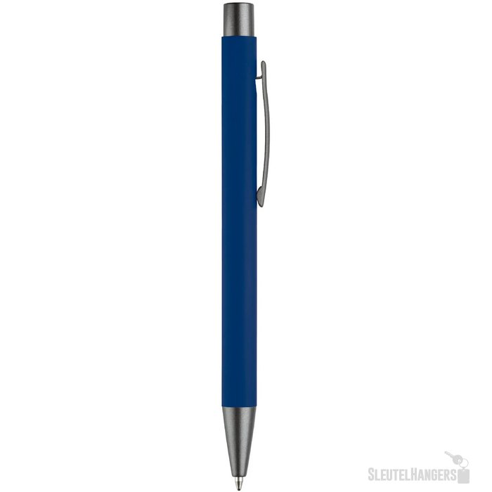 Balpen metaal New York rubberised donker blauw