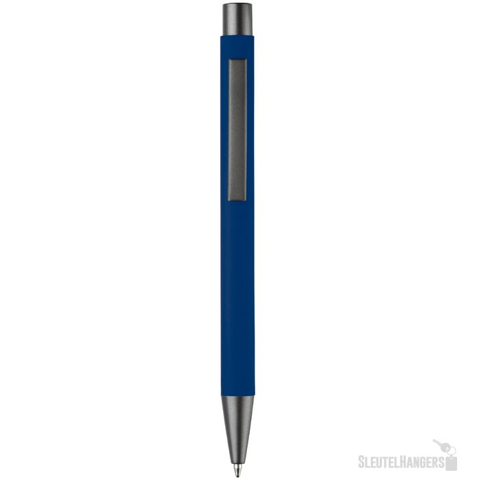 Balpen metaal New York rubberised donker blauw