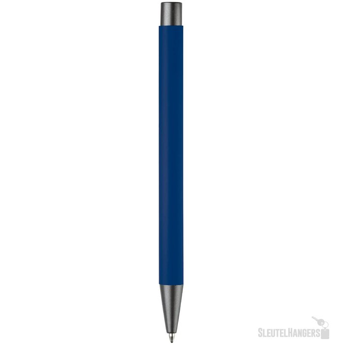 Balpen metaal New York rubberised donker blauw