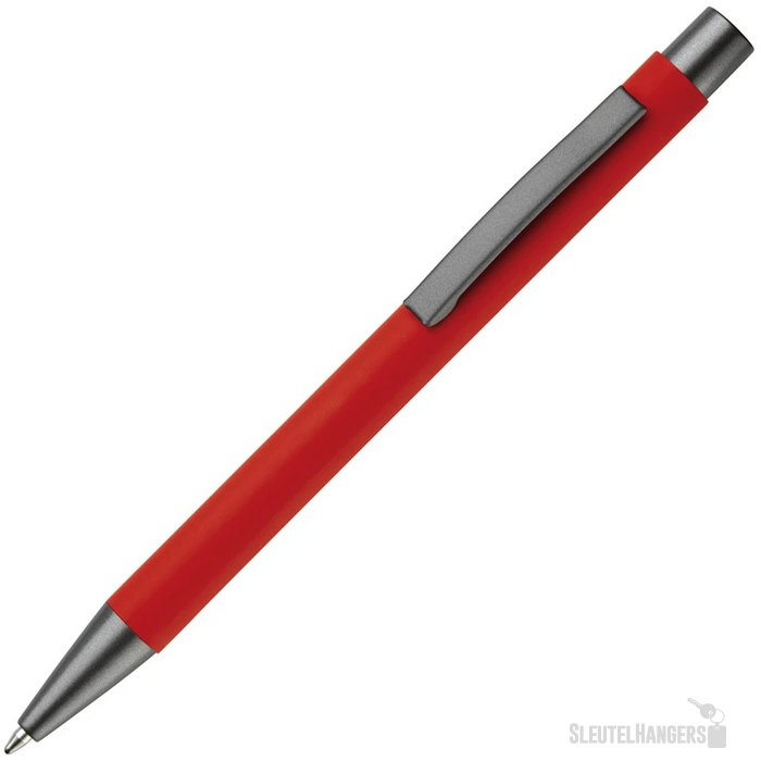 Balpen metaal New York rubberised rood