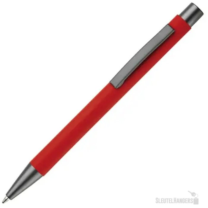 Balpen metaal New York rubberised rood