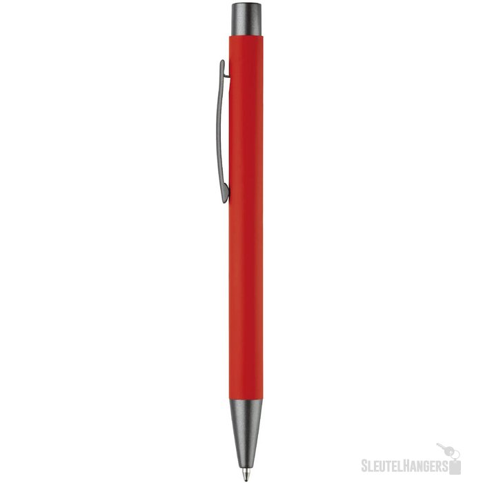 Balpen metaal New York rubberised rood