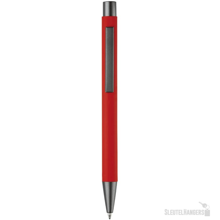 Balpen metaal New York rubberised rood