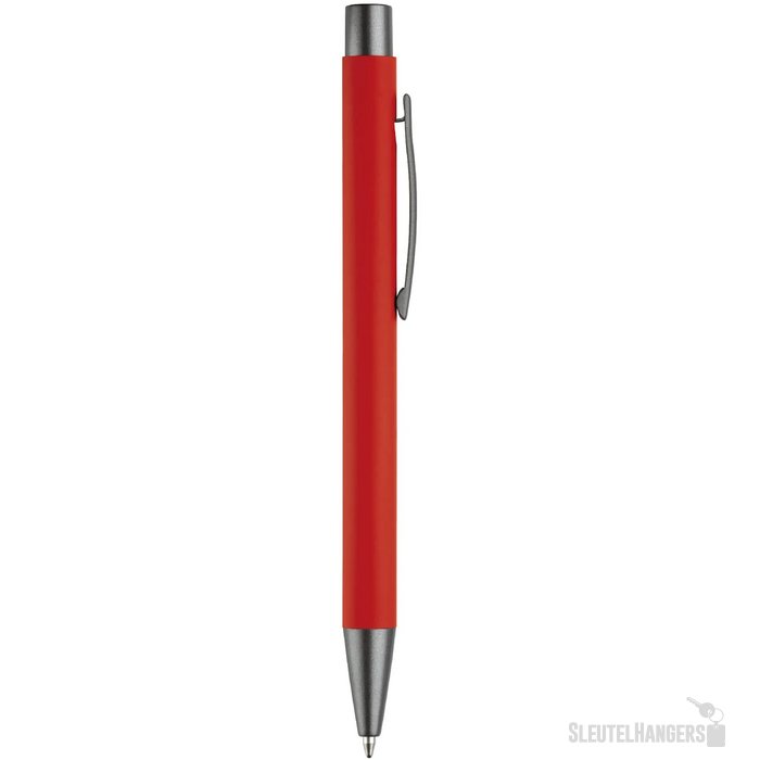 Balpen metaal New York rubberised rood
