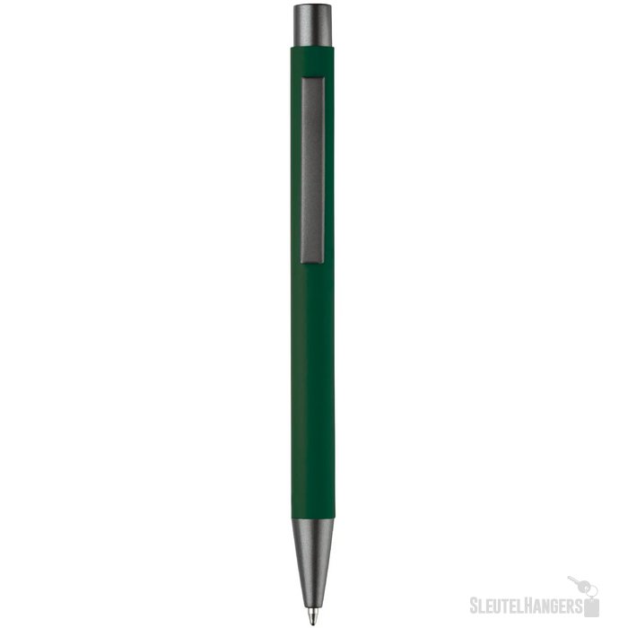 Balpen metaal New York rubberised donker groen