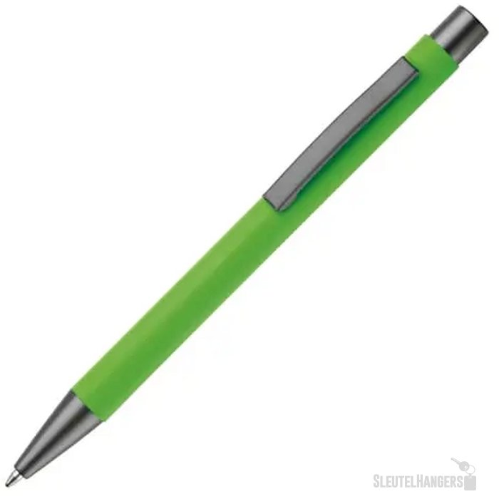 Balpen metaal New York rubberised licht groen