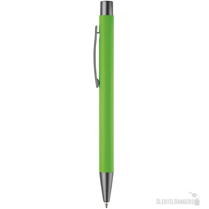 Balpen metaal New York rubberised licht groen