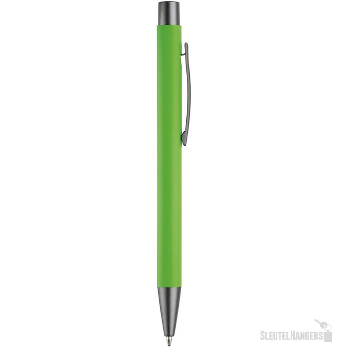 Balpen metaal New York rubberised licht groen