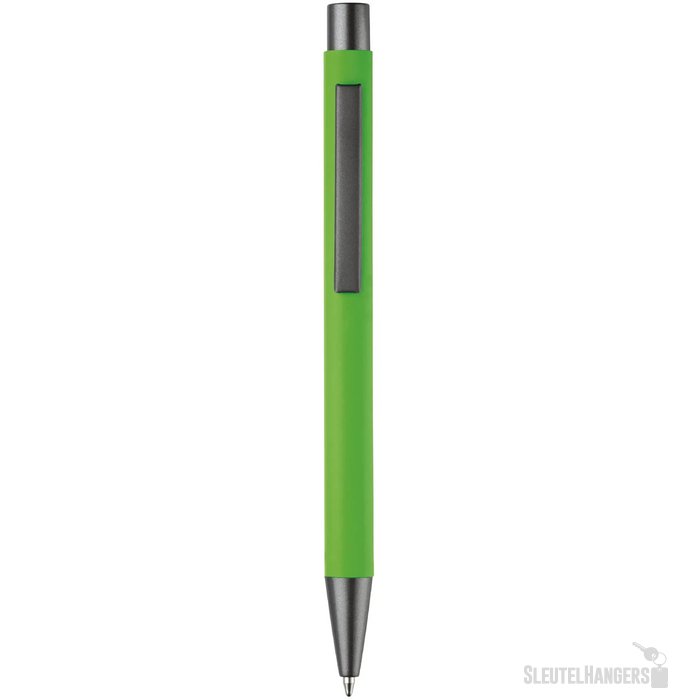 Balpen metaal New York rubberised licht groen