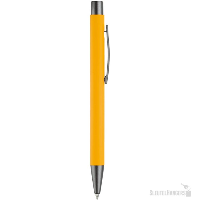 Balpen metaal New York rubberised geel