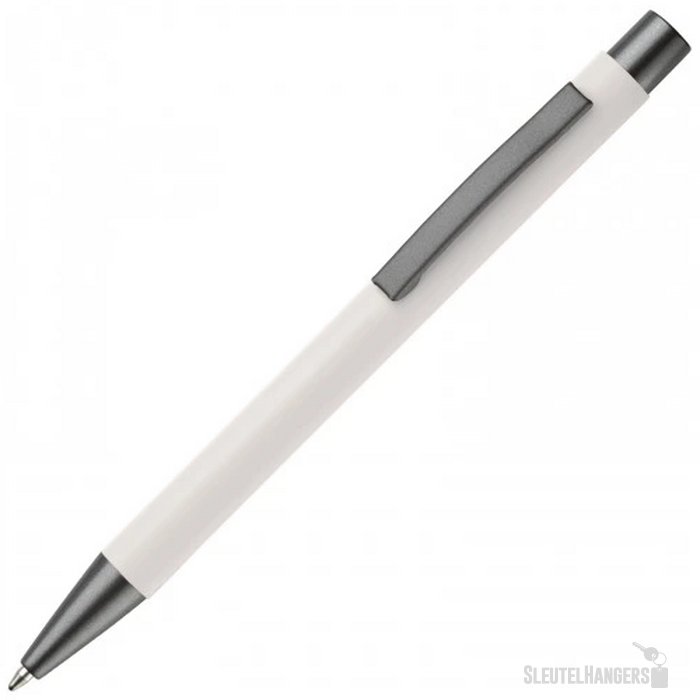 Balpen metaal New York rubberised wit