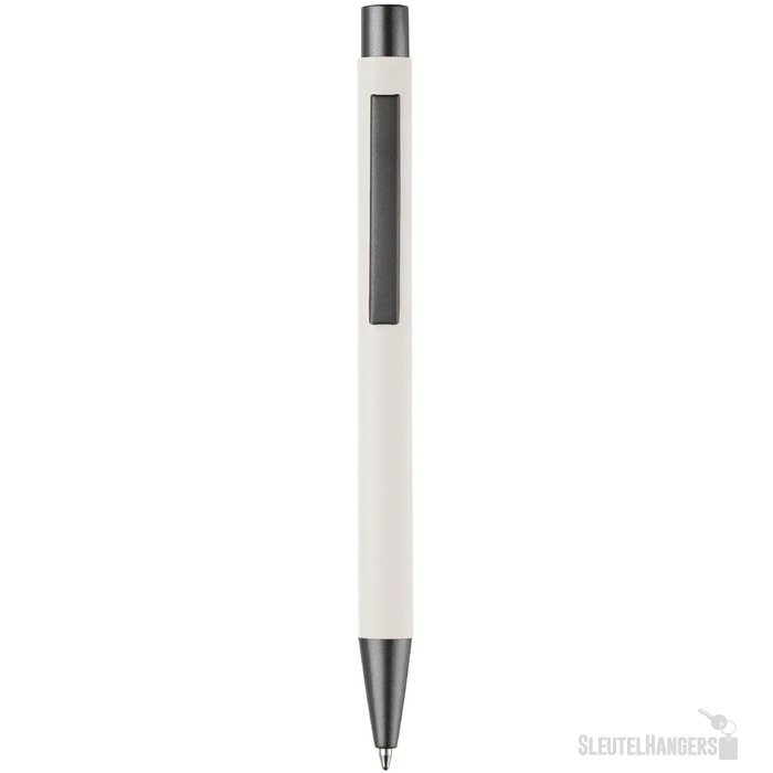 Balpen metaal New York rubberised wit