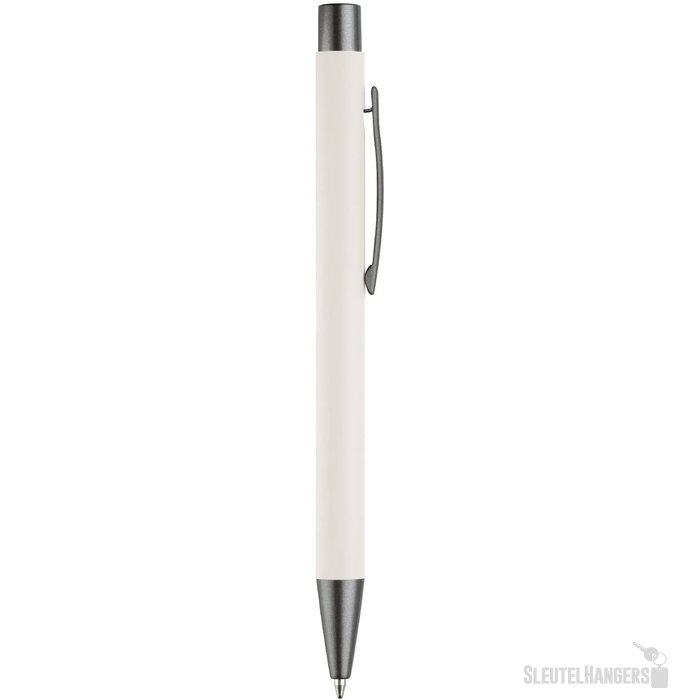Balpen metaal New York rubberised wit