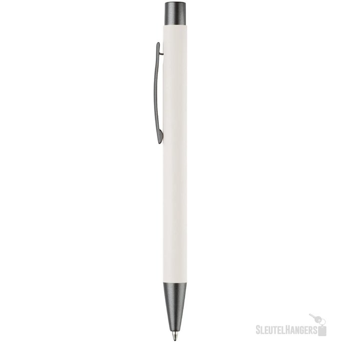 Balpen metaal New York rubberised wit