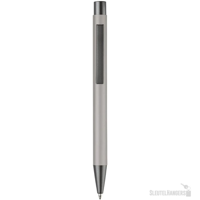 Balpen metaal New York rubberised licht grijs