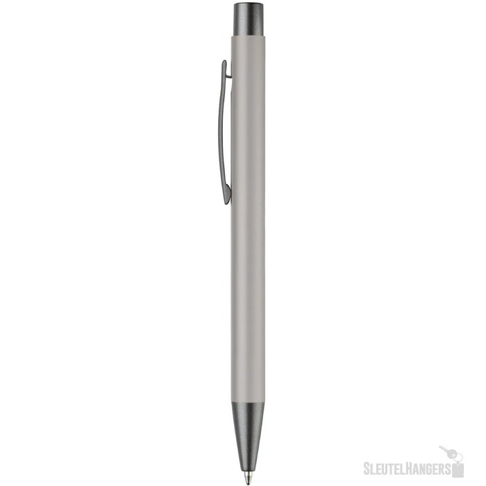 Balpen metaal New York rubberised licht grijs