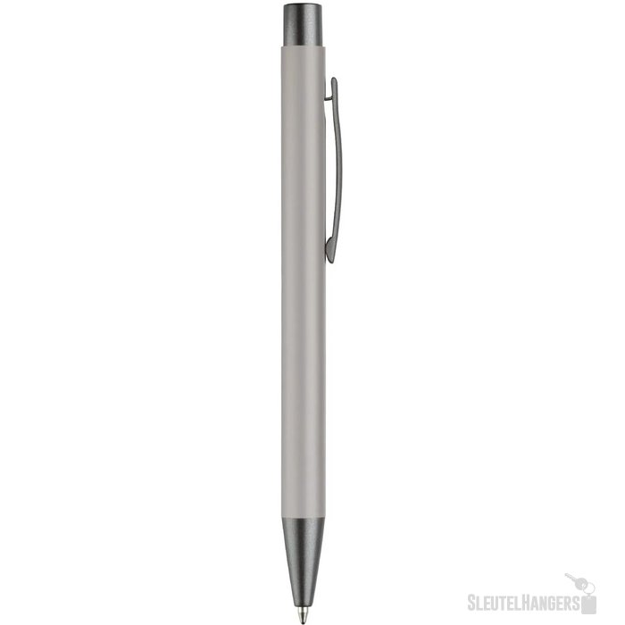 Balpen metaal New York rubberised licht grijs