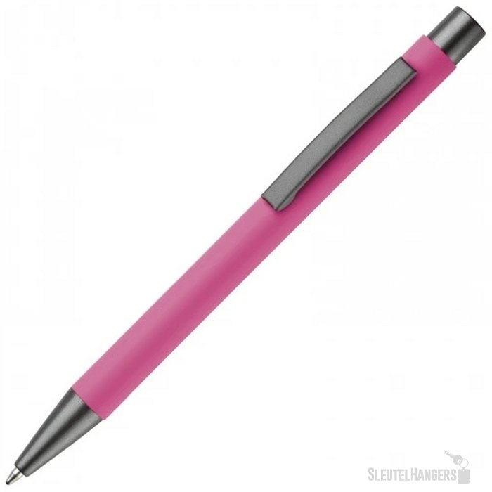 Balpen metaal New York rubberised roze