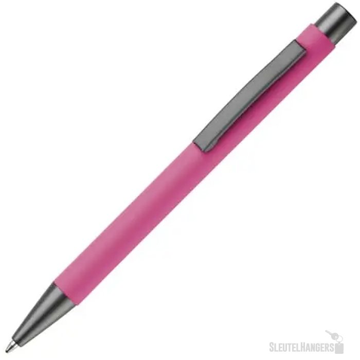 Balpen metaal New York rubberised roze