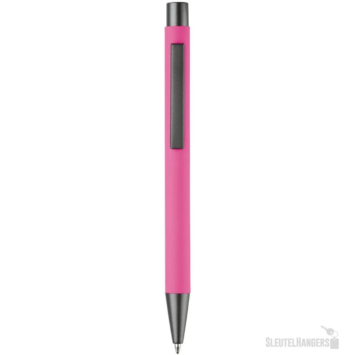 Balpen metaal New York rubberised roze