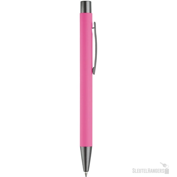 Balpen metaal New York rubberised roze