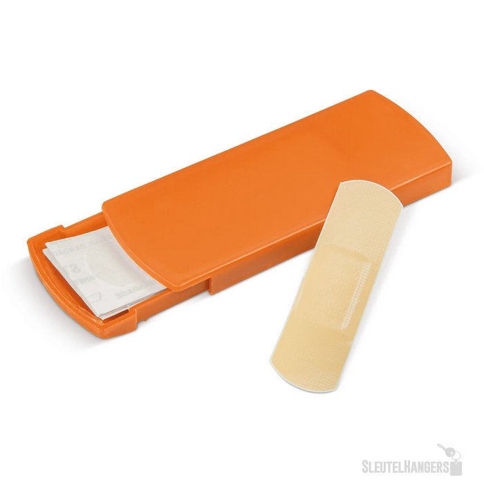 Pleisterdoosje 5 stuks frosted oranje