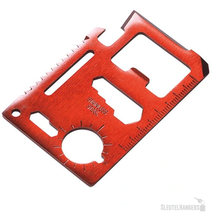 Smart-tool 11-in-1 multitool in kunstleren etui rood