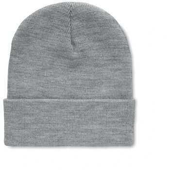 Rpet beanie met omslag Wit/Grijs