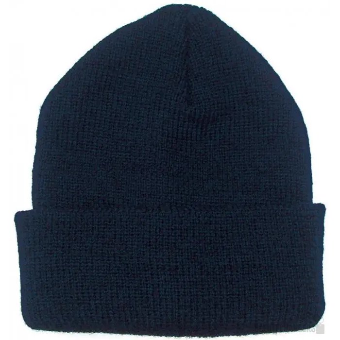 Gebreide Wintermuts 50%wol/50%acryl Navy