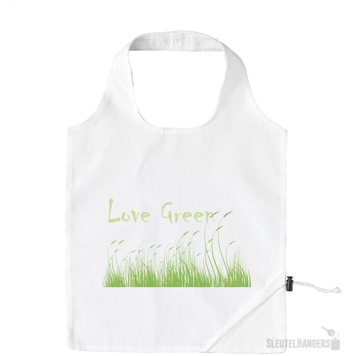 Stawberry Cotton Opvouwbare Tas Wit
