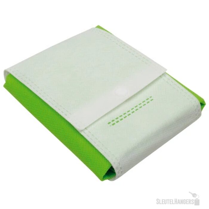 Opvouwbare boodschappentas met drukknoop 80 gr/m2 lichtgroen